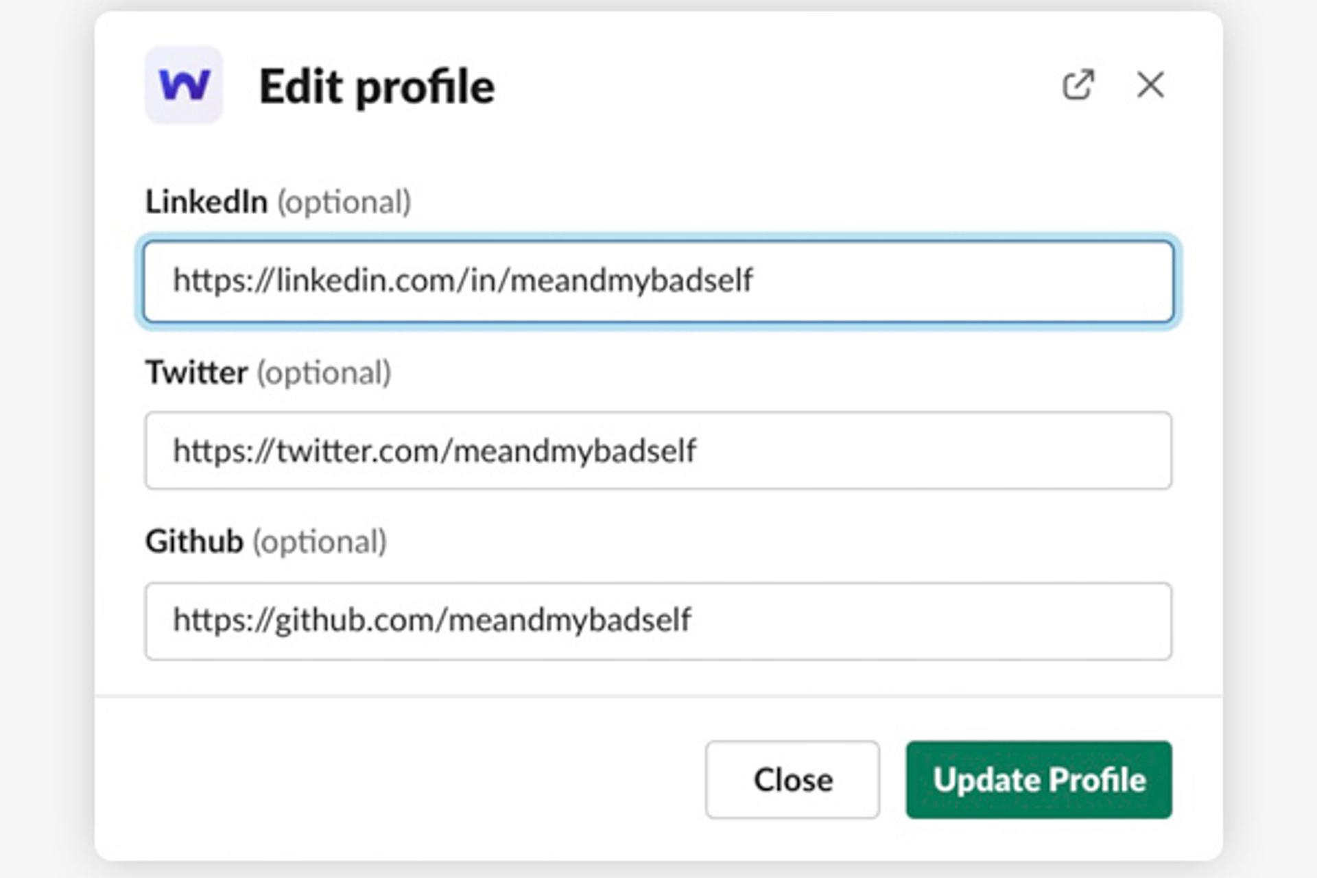 Edit Profile Modal