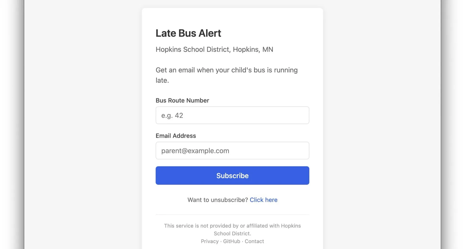 Late Bus Notification System