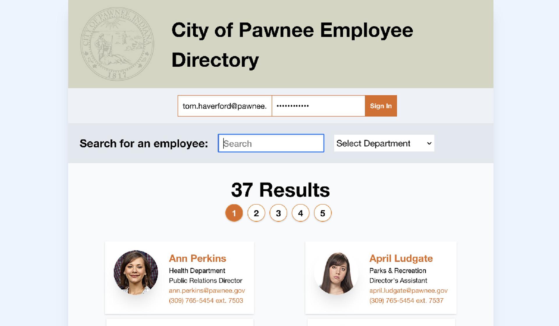 City of Pawnee Employee Directory