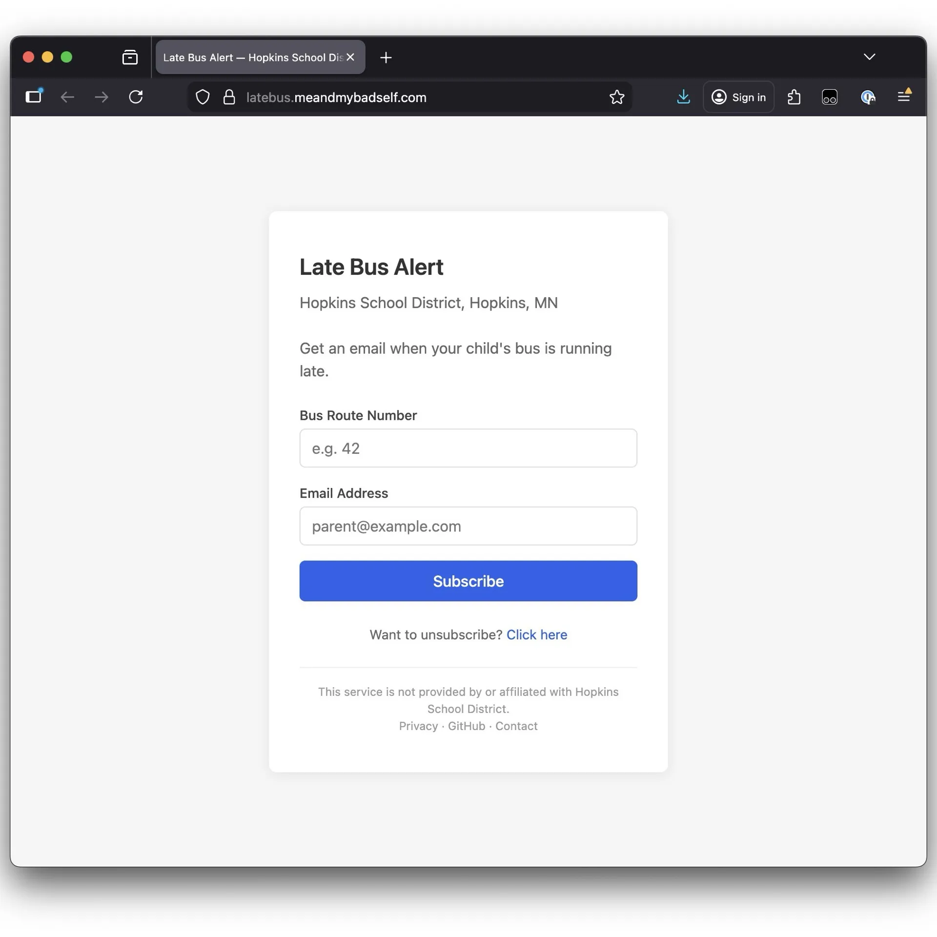 Late Bus Notification System